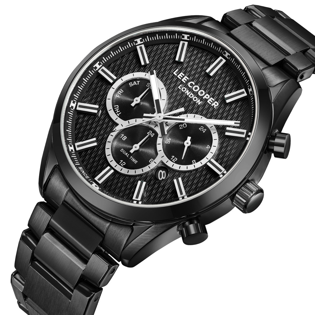 Чоловічий водостійкий годинник  Lee Cooper England Black