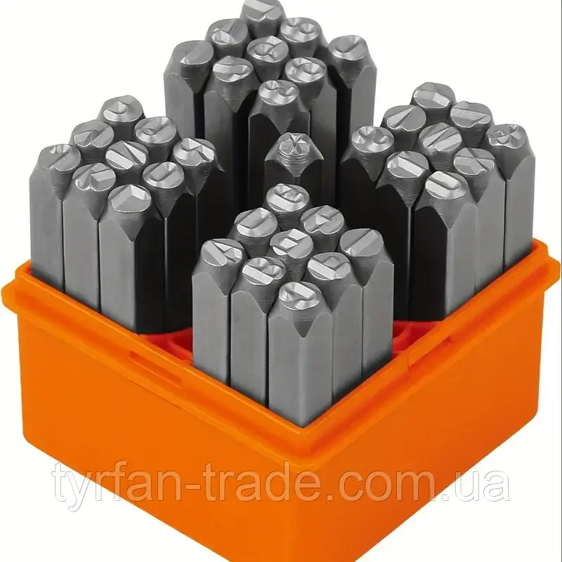 Інструмент для вибиття номерів на табличках, бирках, шильдах металевих (набір літер і цифр)