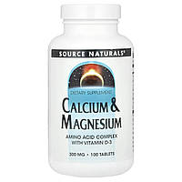 Source Naturals, кальцій і магній, 100 таблеток