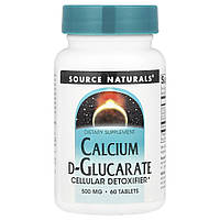 Source Naturals, D-глюкарат кальцію, 1000 мг, 60 таблеток (500 мг в 1 таблетці)