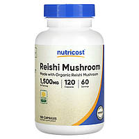 Nutricost, гриб рейші, 1500 мг, 120 капсул (750 мг у капсулі)