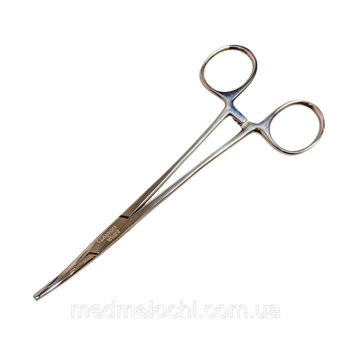 Затискач гемостатичний Leriche, зігнутий, зубчики 1:2 Tisson Medical. Довжина 15 см