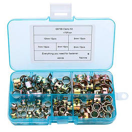 Хомут пружинний самозатискний 75шт для шлангів 6-10мм, набір - оригінал