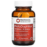 Protocol for Life Balance, ProtoDophilus, підтримка кишечника, 100 млрд КУО, 30 вегетаріанських капсул