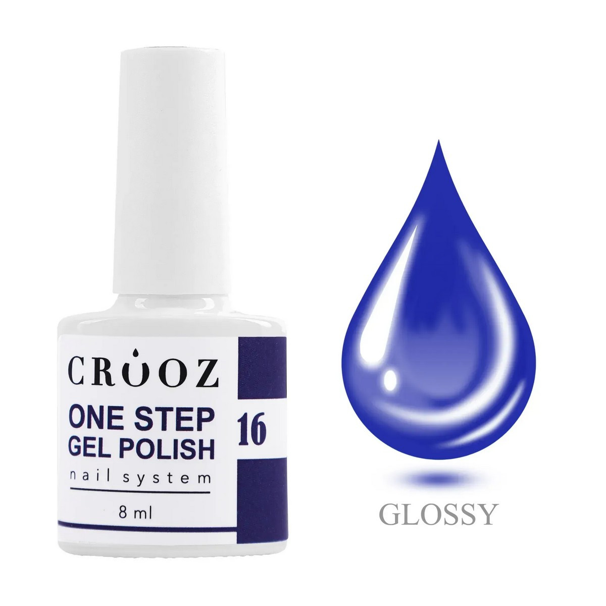 CROOZ ONE STEP GEL POLISH 3 в 1 (база, колір, топ) #16, 8 мл