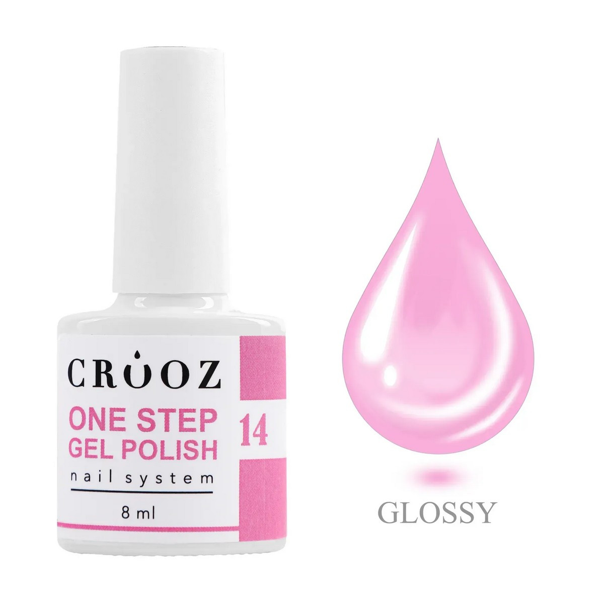 CROOZ ONE STEP GEL POLISH 3 в 1 (база, колір, топ) #14, 8 мл