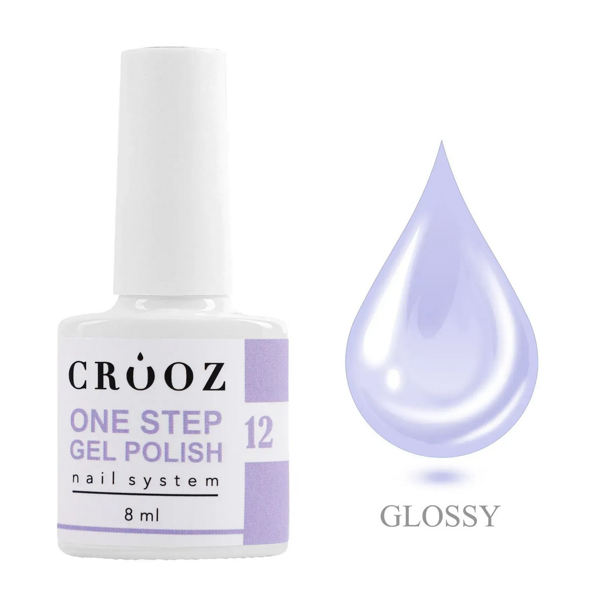 CROOZ ONE STEP GEL POLISH 3 в 1 (база, колір, топ) #12, 8 мл