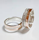 Срібна обручка з золотими накладками, фото 6