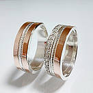 Срібна обручка з золотими накладками, фото 7