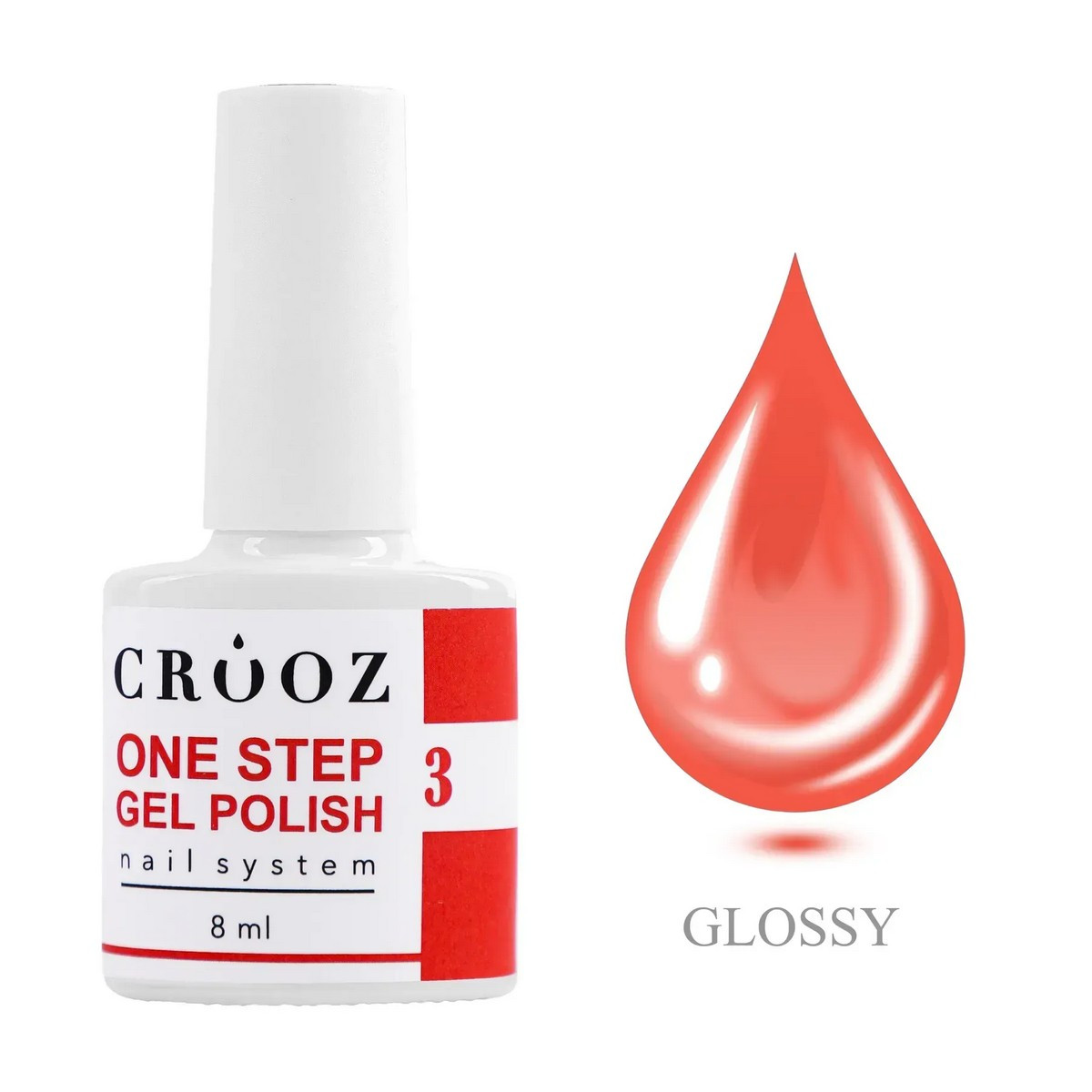 CROOZ ONE STEP GEL POLISH 3 в 1 (база, колір, топ) #3, 8 мл