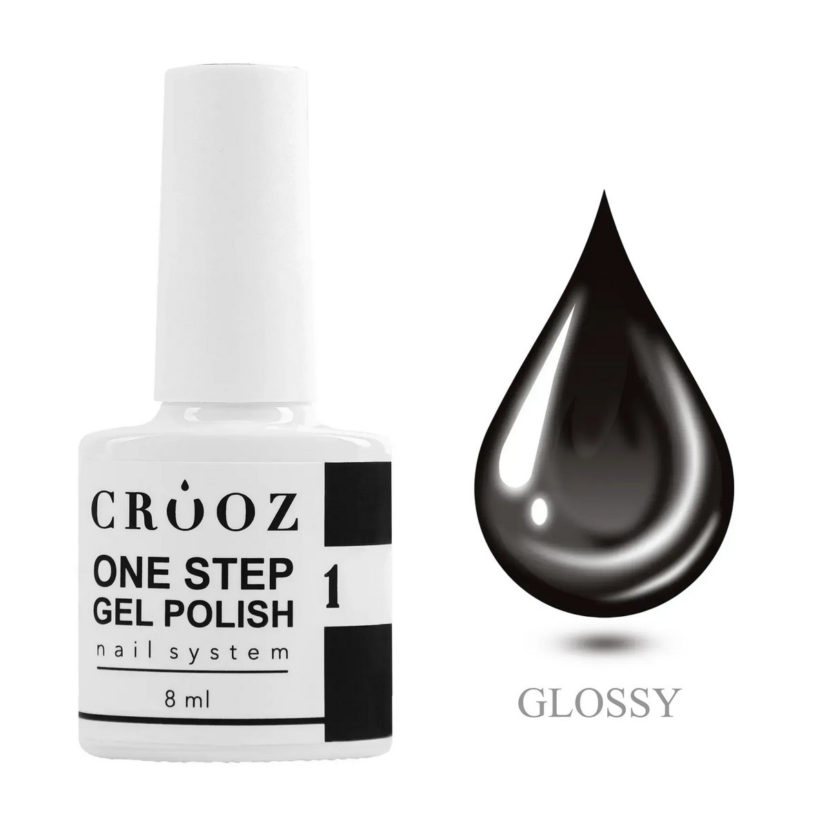 CROOZ ONE STEP GEL POLISH 3 в 1 (база, колір, топ) #1, 8 мл