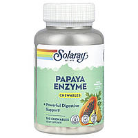 Solaray, Papaya Enzyme, натуральний ананас, 180 жувальних таблеток