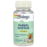 Solaray, Papaya Enzyme, натуральний ананас, 90 жувальних таблеток