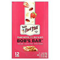 Арахісова олія з желе і вівсом, Bob's Red Mill, 12 батончиків, 1,76 унції 50 г кожен