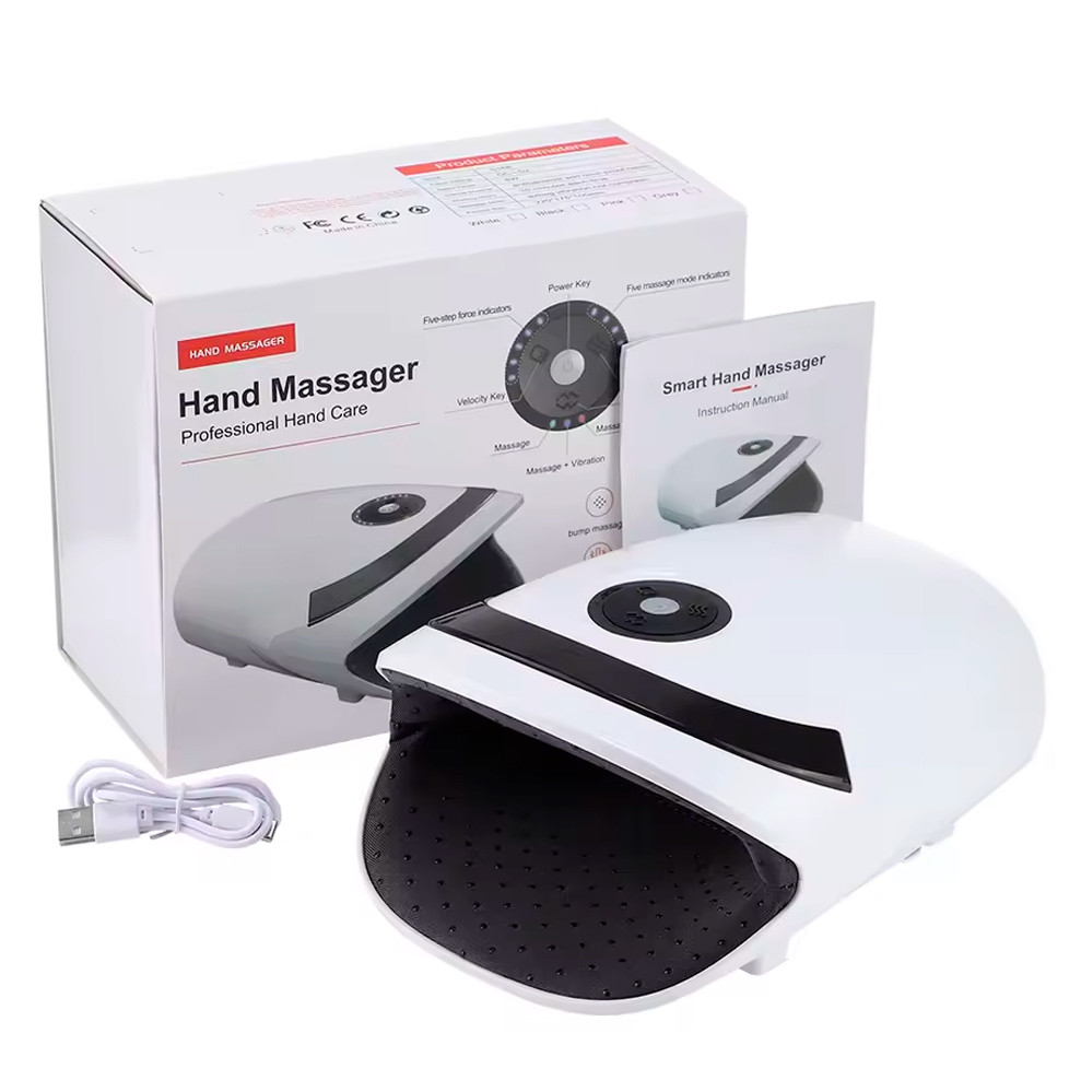 Електричний масажер для рук з 5 рівнями повітряної компресії та нагрівання Графен для лікування артриту, артрозу, оніміння пальців, фото 1