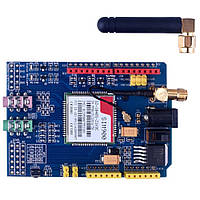 Модуль GSM GPRS SIM900 Shield для Arduino GSM 850 900 1800 1900 МГц  Синій