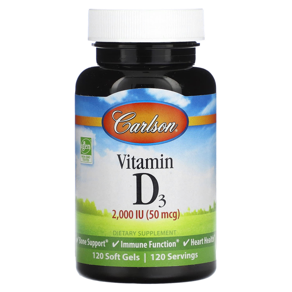 Вітамін D3 Carlson Labs (Vitamin D3) 2000 МО 120 капсул