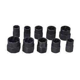 Набір екстракторів 10шт для пошкоджених болтів, гайок, 9-19мм, HSS-сталь - оригінал