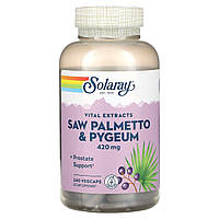 Solaray, Vital Extracts, Saw Palmetto & Pygeum, 420 мг, 240 капсул VegCap