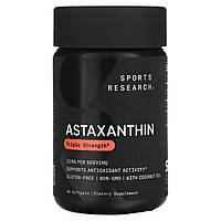 Астаксантин потрійний концентрації Sports Research (Astaxanthin) 12 мг 60 капсул