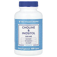 The Vitamin Shoppe, холін та інозитол, 500 мг, 100 капсул