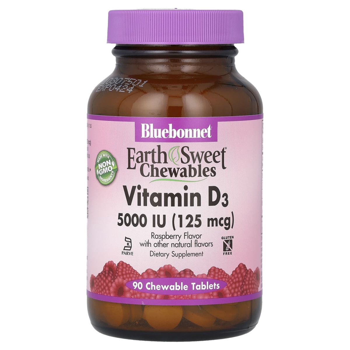 Вітамін Д3 Bluebonnet Nutrition (Vitamin D3) 5000 МО 90 жувальних таблеток