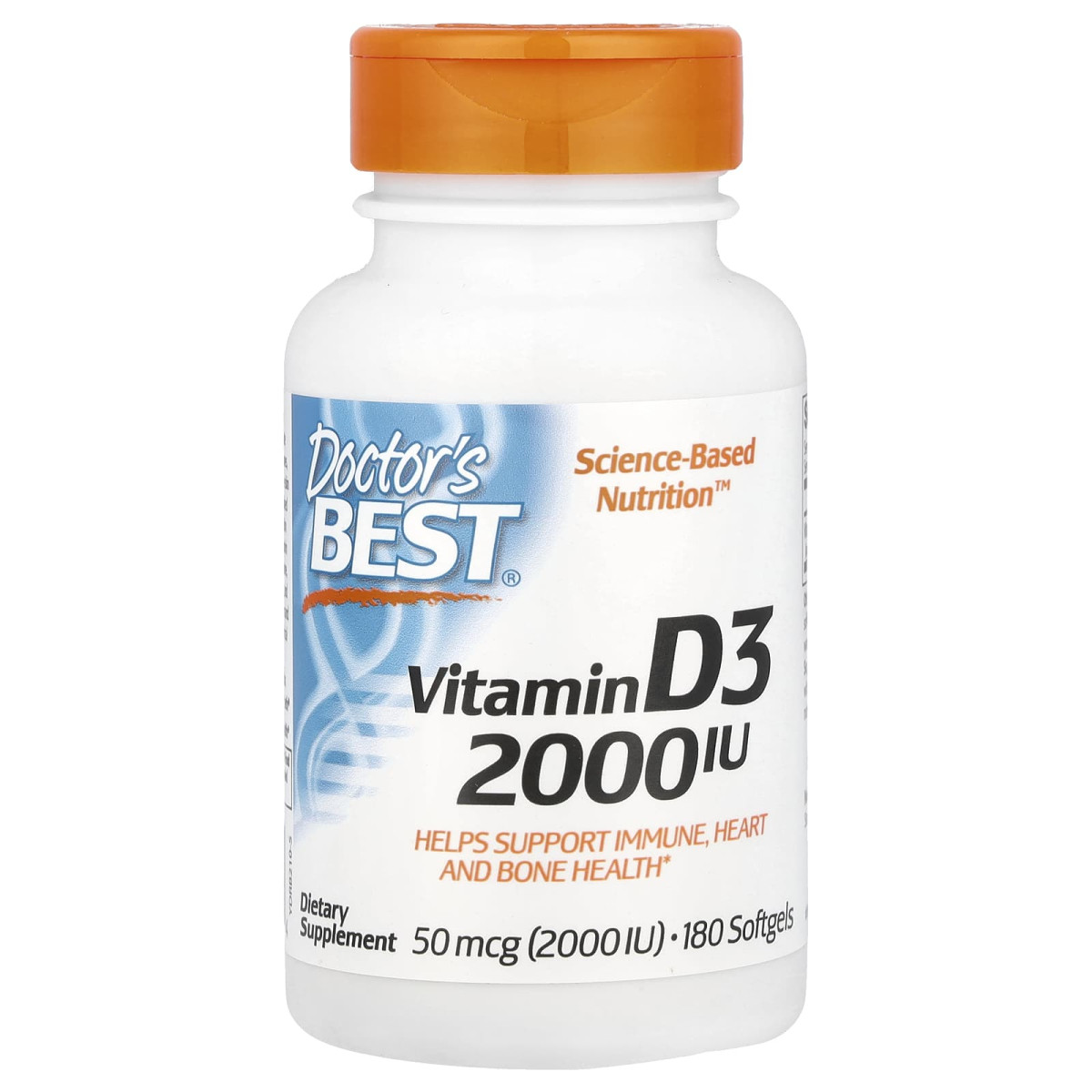 Вітамін Д3, Vitamin D3, Doctor's Best, 2000 МО, 180 м'яких таблеток