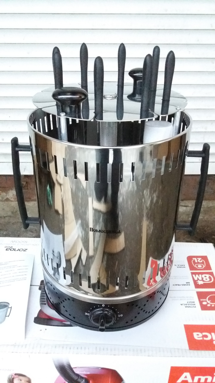 Електрошашоличниця Помічниця 8 шампурів + таймер + запасна колба, фото 1