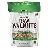 Волоський горіх несолоний Now Foods (Raw Walnuts Real Food) 340 г