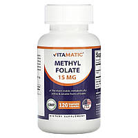 Vitamatic, метилфолат, 15 мг, 120 рослинних капсул