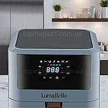 Безмасляна електрична фритюрниця 1800 Вт LumaBella аерофритюрниця з антипригарною чашею 8 л сенсорна, фото 3