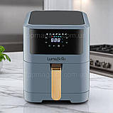 Безмасляна електрична фритюрниця 1800 Вт LumaBella аерофритюрниця з антипригарною чашею 8 л сенсорна, фото 2