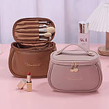Жіноча переносна косметичка з поліуретану, сумка для зберігання, дорожня косметичка тільки ОПТ, фото 4