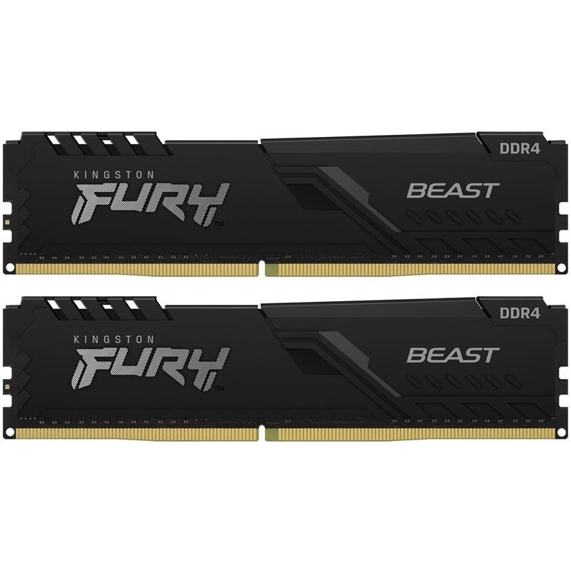 Топова оперативна пам'ять Kingston Fury Beast DDR4 16 GB (2x8) 3200MHz CL16 — для ігор і монтажу