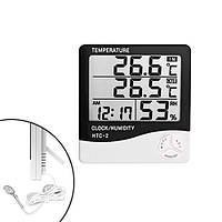 Оригінал! Термометр гігрометр цифровий -50~70C РК 3.8" з зовнішнім датчиком HTC-2 - Вища Якість!