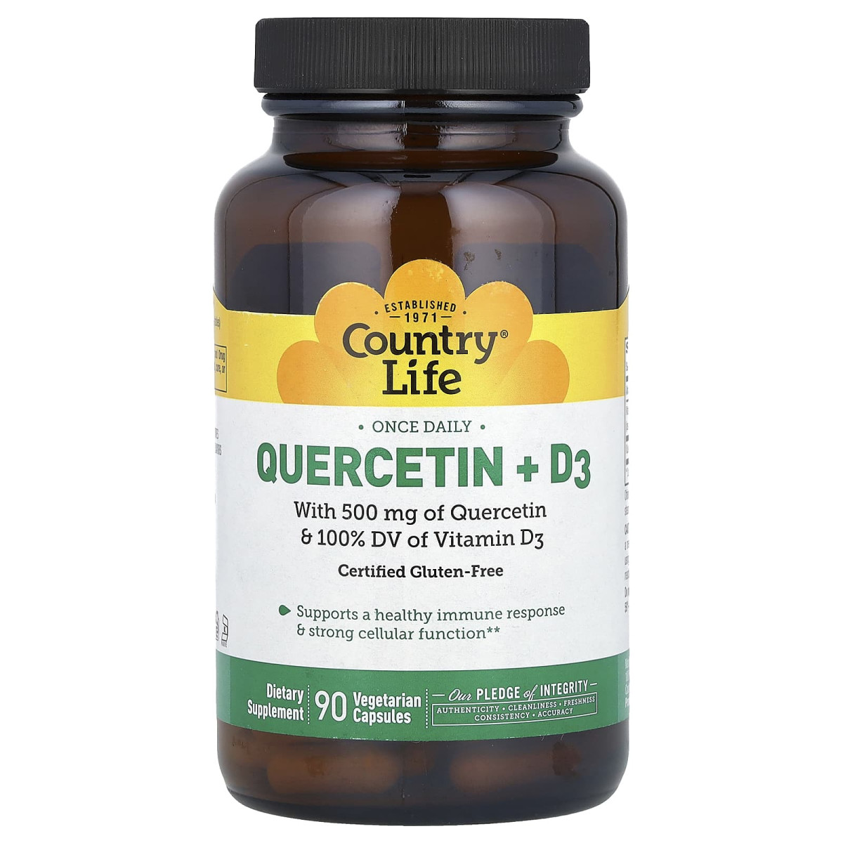 Кверцетин + D3 Country Life (Quercetin + D3) 90 капсул
