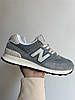 Жіночі кросівки New Balance 574 Gray blue сірі з голубим Нью Беланс замша сітка весна літо, фото 5