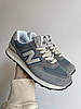 Жіночі кросівки New Balance 574 Gray blue сірі з голубим Нью Беланс замша сітка весна літо, фото 3