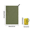 Туристичний рушник із мікрофібри для спорту HiTorbo Motao 120 х 80 см Green, фото 4