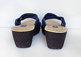 Шльопанці джинсові, жіночі на танкетці 38 р, фото 7