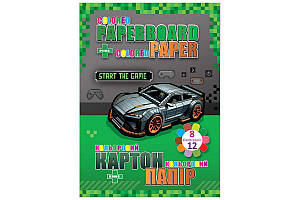Набір картон+папір кольоровий: картон 8арк., папір двост. 12арк 70г Kidis Supercar (8)