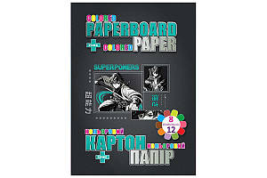 Набір картон+папір кольоровий: картон 8арк., папір двост. 12арк 70 г Kidis Anime Boys (8)