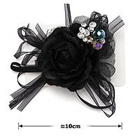 Заколка-брошка з чорною квіткою