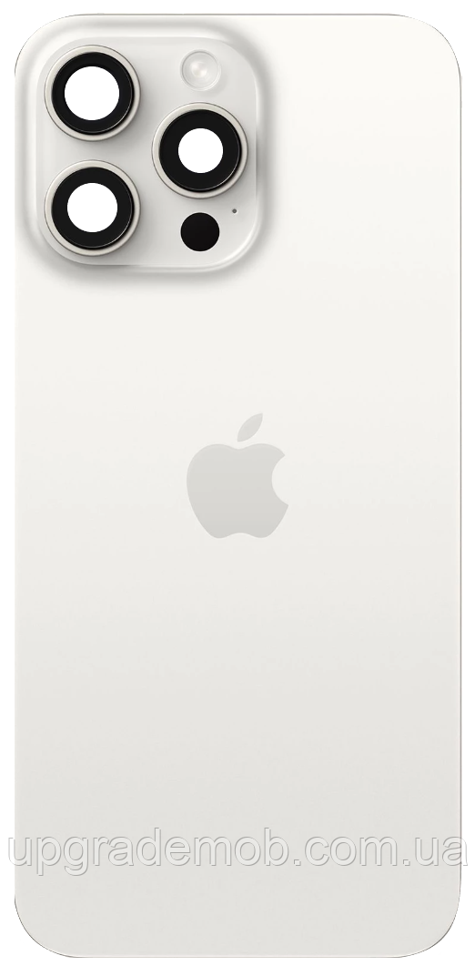 Задня кришка iPhone 15 Pro Max біла White Titanium з рамкою в комплекті скло камери магнітне кільце, фото 1