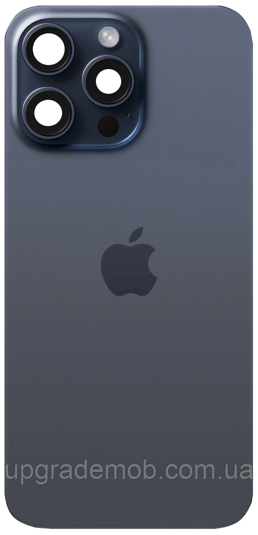 Задня кришка iPhone 15 Pro Max синя Blue Titanium з рамкою в комплекті скло камери магнітне кільце, фото 1