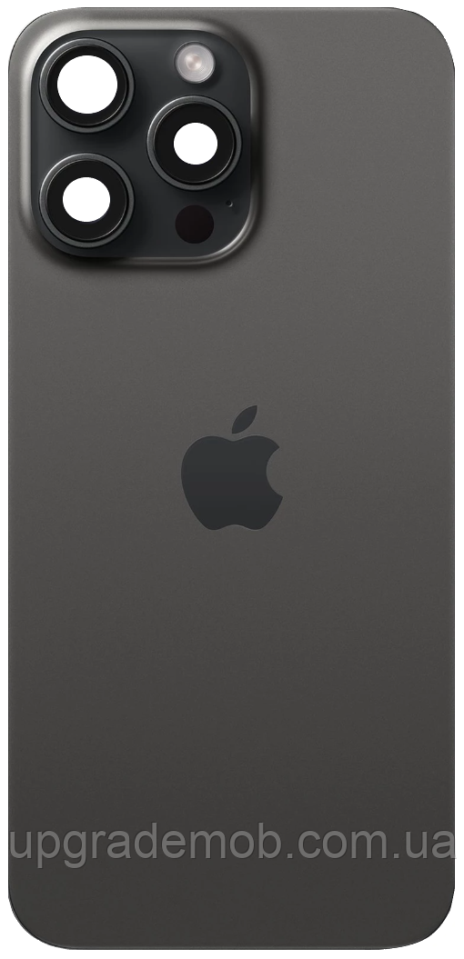 Задня кришка iPhone 15 Pro Max чорна Black Titanium з рамкою в комплекті скло камери магнітне кільце, фото 1