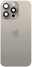 Задня кришка iPhone 15 Pro Natural Titanium з рамкою в комплекті скло камери магнітне кільце оригінал
