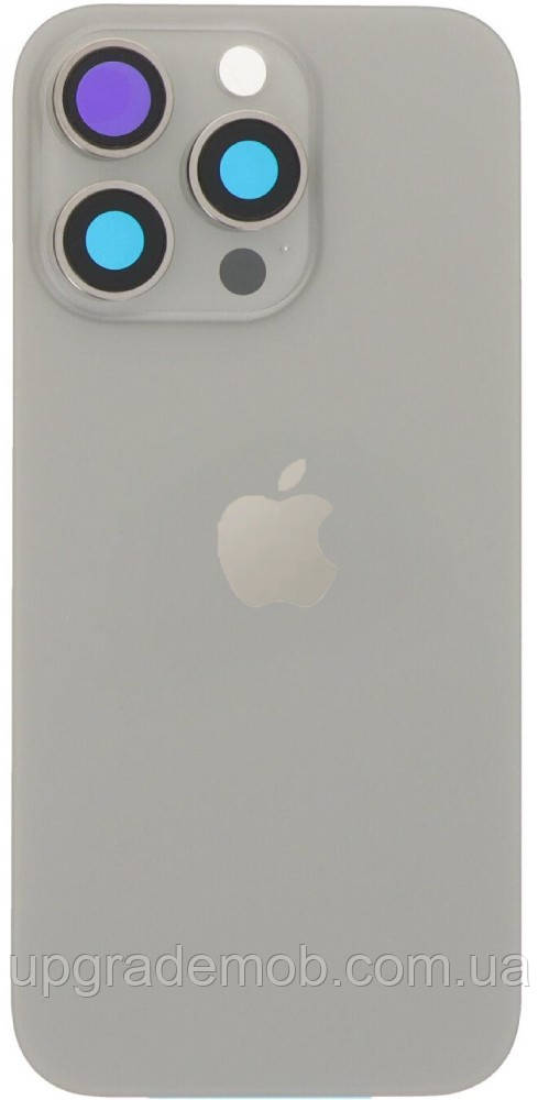 Задня кришка iPhone 16 Pro Natural Titanium з рамкою в комплекті скло камери магнітне кільце оригінал, фото 1