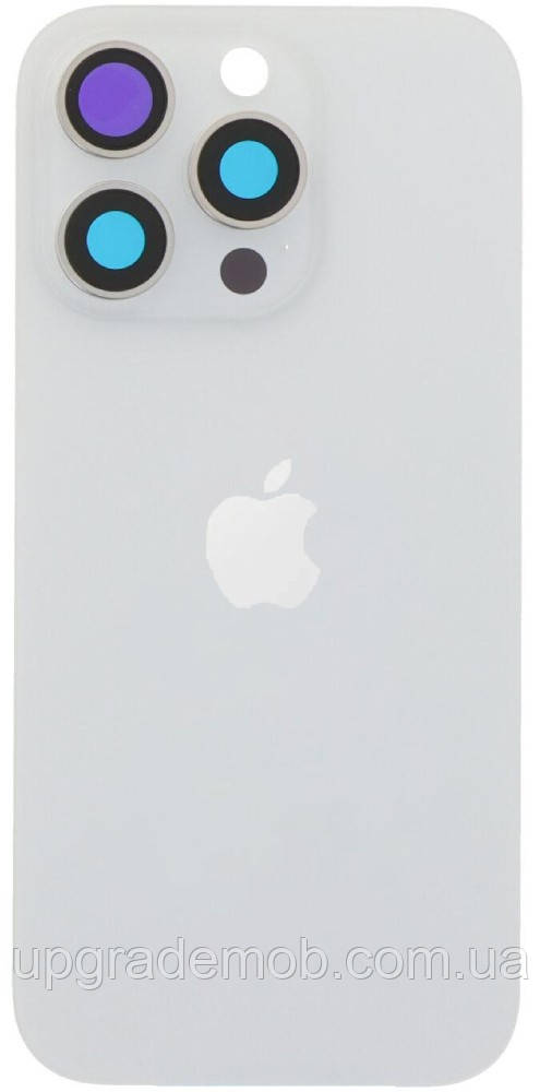 Задня кришка iPhone 16 Pro біла White Titanium з рамкою в комплекті скло камери магнітне кільце оригінал, фото 1
