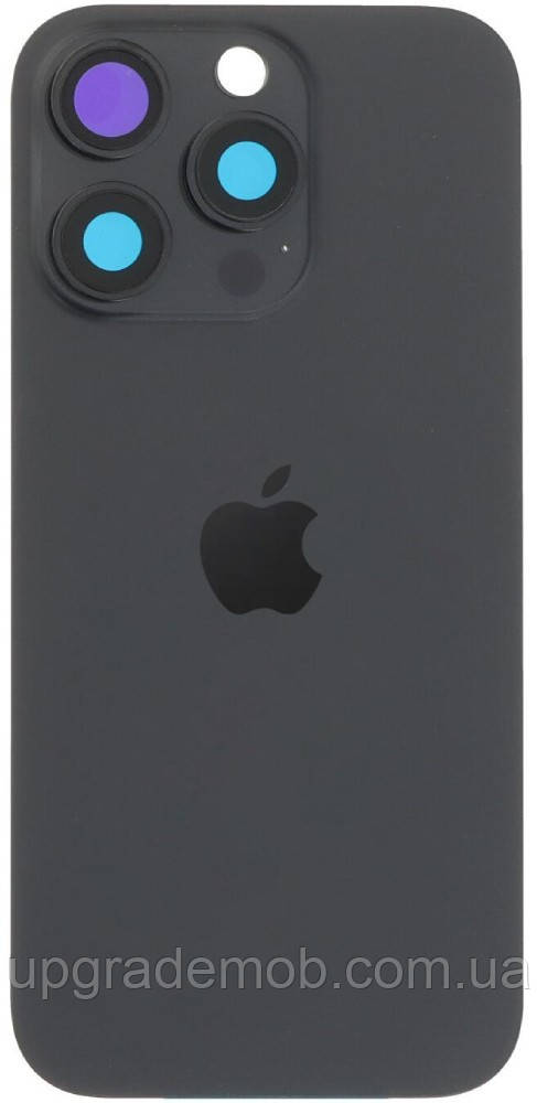Задня кришка iPhone 16 Pro чорна Black Titanium з рамкою в комплекті скло камери магнітне кільце оригінал, фото 1